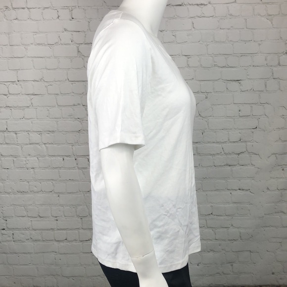 1X 2X White V Neck Elbow Sleeve Top Plus Size - Picture 4 of 6
